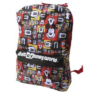 Walt Disney World Mickey Mouse Graphic Backpack Tote Utility Bag Zip Pockets